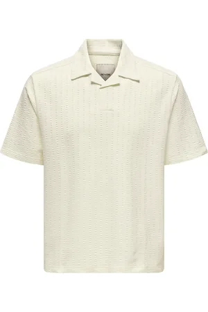 Only & Sons Onsmales Reg 335 Ss Resort Shirt Tops Polos Short-sleeved Cream