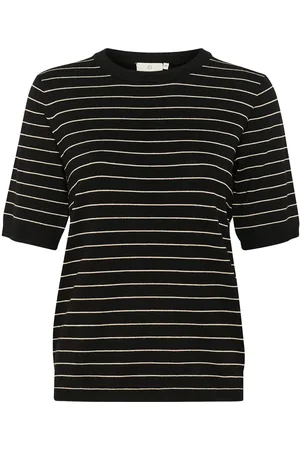 Kaffe Kalizza Striped Knit Tops Knitwear Jumpers Black