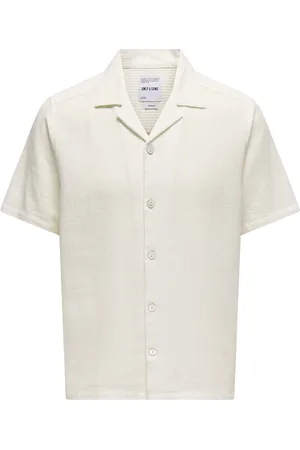 Only & Sons Onsbertil Waffle Ss Resort Shirt Tops Shirts Short-sleeved Shirts White