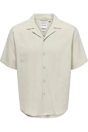 Only & Sons Onsjannick Structure Ss Resort Shirt Tops Shirts Short-sleeved Shirts Cream