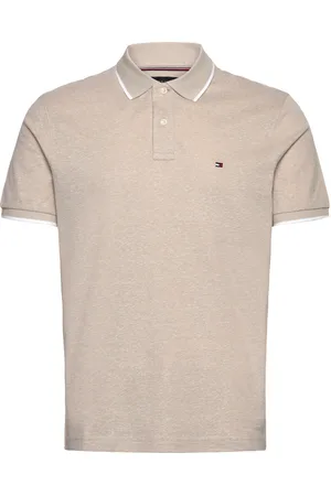 Tommy Hilfiger Linen Pique Reg Polo Tops Polos Short-sleeved Beige