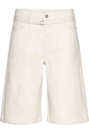 Monki Low Rise Cargo Cotton Twill Jorts Bottoms Shorts Casual Shorts Beige