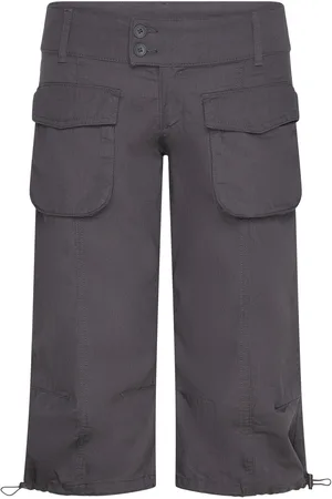 Monki Soft Capri Bottoms Shorts Casual Shorts Grey