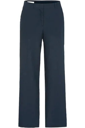 Newhouse Amanda Linen Trousers Bottoms Trousers Linen Trousers Navy