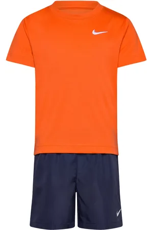 Nike Ws-Woven Short Set Sets Sets With Short-sleeved T-shirt Orange