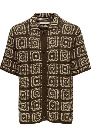 Only & Sons Onsbart Rlx 5 Ss Shirt Knit Tops Knitwear Short Sleeve Knitted Polos Brown