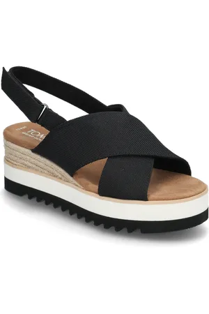 TOMS Diana Crossover Sandal Med Hæl Espadrilles Black