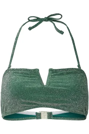 Pieces® Pcbling Bikini Bandeau Top Lurex Hanger Swimwear Bikinis Bikini Tops Triangle Bikinitops Green