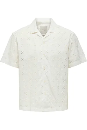 Only & Sons Onsaron Loose Fit Ss Resort Shirt 0305 Tops Shirts Short-sleeved Shirts White
