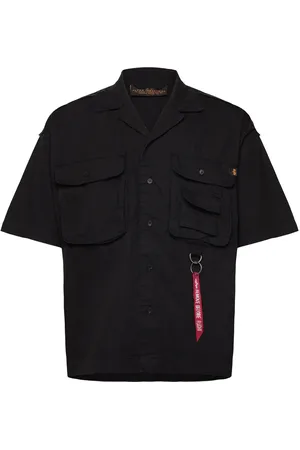 Alpha Industries Aloha Safari Shirt Designers Shirts Short-sleeved Shirts Black