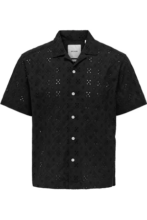 Only & Sons Onsaron Loose Fit Ss Resort Shirt 0305 Tops Shirts Short-sleeved Shirts Black
