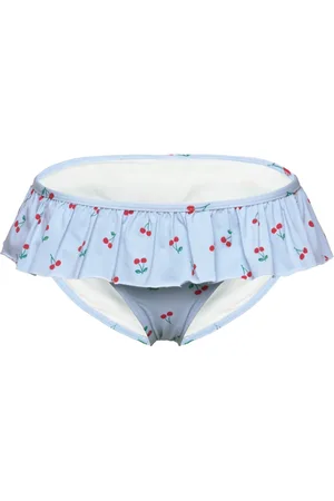 Lindex Bikini Brief Flounce Aop Bikini Blue