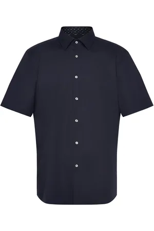 HUGO BOSS H-Joe-Kent-Sh-C3-232 Designers Shirts Short-sleeved Shirts Navy