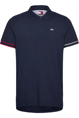Tommy Hilfiger Tjm Slim Flag Cuff Polo Ext Tops Polos Short-sleeved Navy