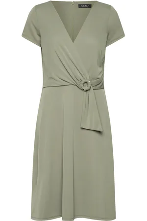 Ralph Lauren Surplice Jersey Dress Kort Kjole Green