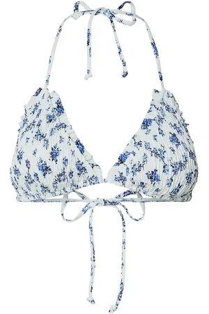 Pieces® Pclira Smock Bikini Triangle Bc Swimwear Bikinis Bikini Tops Triangle Bikinitops White