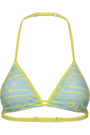 PUMA Women Printed Triangle Top 1P Sport Sport Clothing Sport Swimwear Sport Bikinis Yellow
