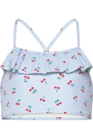 Lindex Bikini Top With Frill Aop Bikini Blue