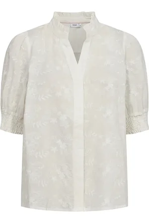 Numph Nuliva Shirt Tops Blouses Short-sleeved White