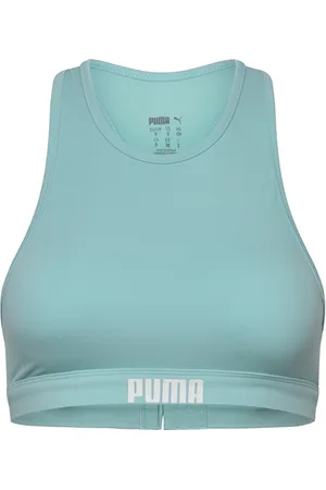 PUMA Women Racerback Top 1P Sport Bikinis Bikini Tops Bandeau Bikinitops Blue