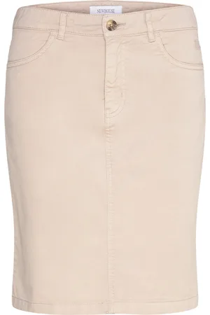 Newhouse Ally Chino Skirt Skirts Denim Skirts Beige