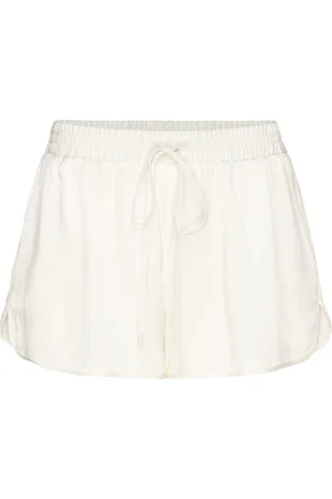 Monki Short Low-Rise Satin Shorts Bottoms Shorts Casual Shorts White