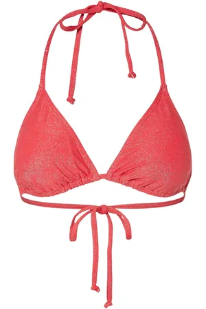 Pieces® Pclaomi Lurex Bikini Triangle Top Bc Swimwear Bikinis Bikini Tops Triangle Bikinitops Red