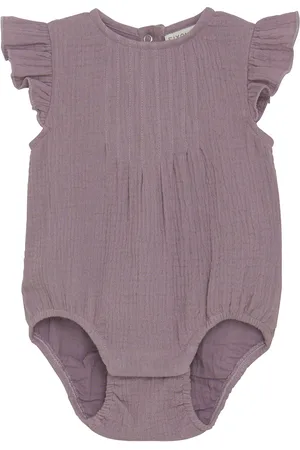 FIXONI Romper Ss Woven Bodysuits Short-sleeved Purple
