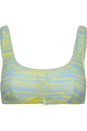 PUMA Women Printed Scoop Top 1P Sport Sport Clothing Sport Swimwear Sport Bikinis Green