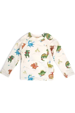 Filibabba Nor - Uv-Bluse Ls 1-2 År - Dino Beach Swimwear Swim Tops Cream