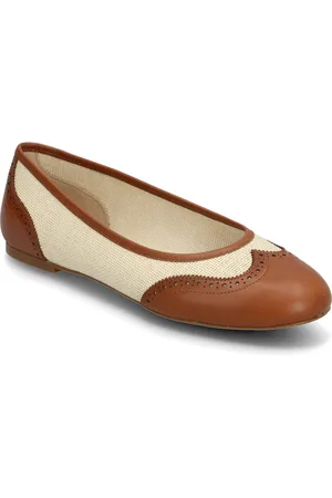 Ralph Lauren Jayna Wingtip Ballet Flat Ballerinasko Ballerinaer Brown