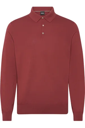 HUGO BOSS Gemello-P Tops Knitwear Long Sleeve Knitted Polos Red