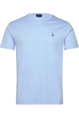 Ralph Lauren Custom Slim Fit Soft Cotton T-Shirt Designers T-shirts Short-sleeved Blue