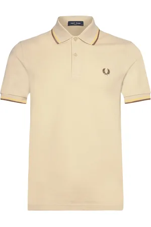 Fred Perry Twin Tipped Fp Shirt Tops Polos Short-sleeved Cream