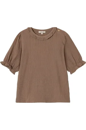 Fliink Blooming Ss Blouse Tops Blouses & Tunics Brown
