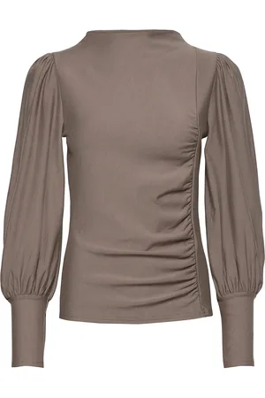 Gestuz Rifagz Puff Blouse Tops Blouses Long-sleeved Grey