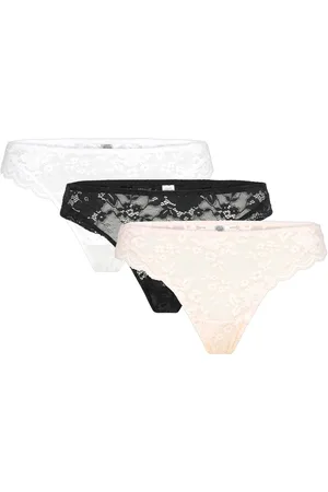 Lindex Brief Thong Reg Iris Lace Back Stringtruse Undertøy Multi/patterned