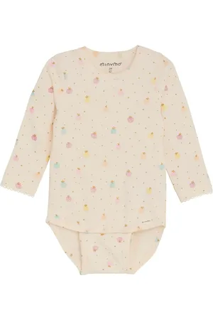 Minymo Body Ls Aop Langermet Bodysuit Cream