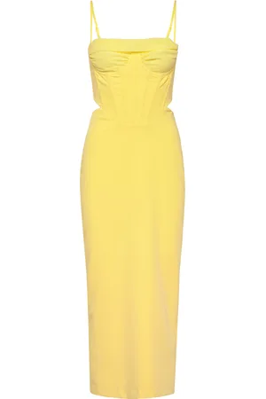 Bardot Martini Midi Dress Knelang Kjole Yellow