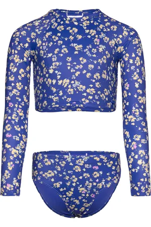 Roxy Shadow Floral Crop Lycra Set Badedrakt Badetøy Blue