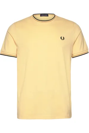 Fred Perry Twin Tipped T-Shirt Designers T-shirts Short-sleeved Yellow