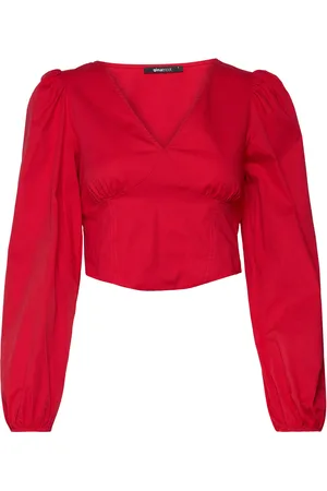 Gina Tricot Gry Blouse Tops Blouses Long-sleeved Red