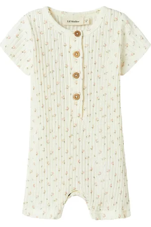 Lil Atelier Nbfhulla Ss Loose Suit Lil Bodysuits Short-sleeved Cream