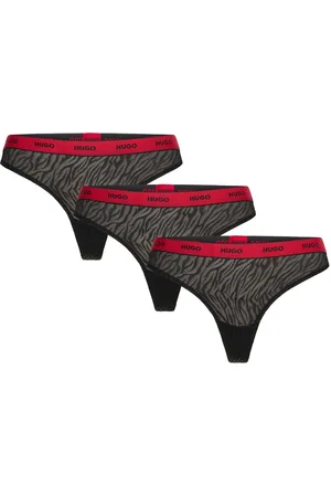 HUGO BOSS Triplet Thong Lace Stringtruse Undertøy Black