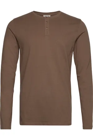 Solid Sdvinton Tee Ls Tops T-shirts Long-sleeved Brown