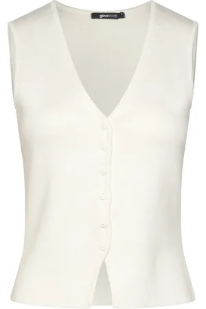 Gina Tricot Knitted Vest Vests Knitted Vests White