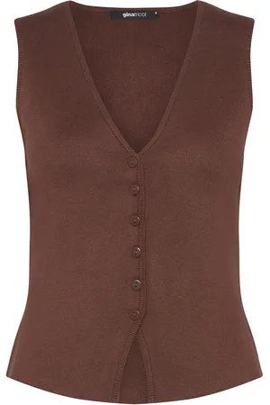 Gina Tricot Knitted Vest Vests Knitted Vests Brown