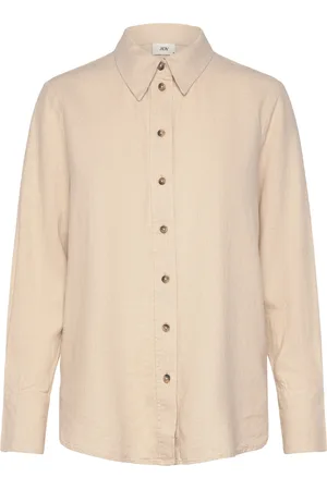 JDY Say L/S Linen Loose Shirt Wvn Tops Shirts Long-sleeved Beige