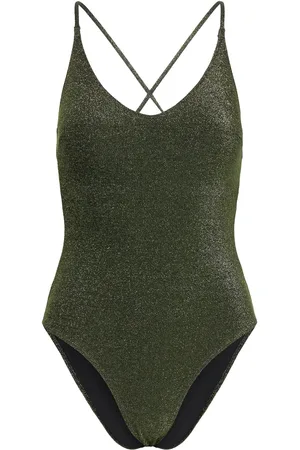 Lindex Swimsuit Naila Lurex Badedrakt Badetøy Green