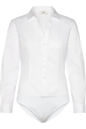 JDY Mio L/S Bodystocking Wvn Tops Shirts Long-sleeved White